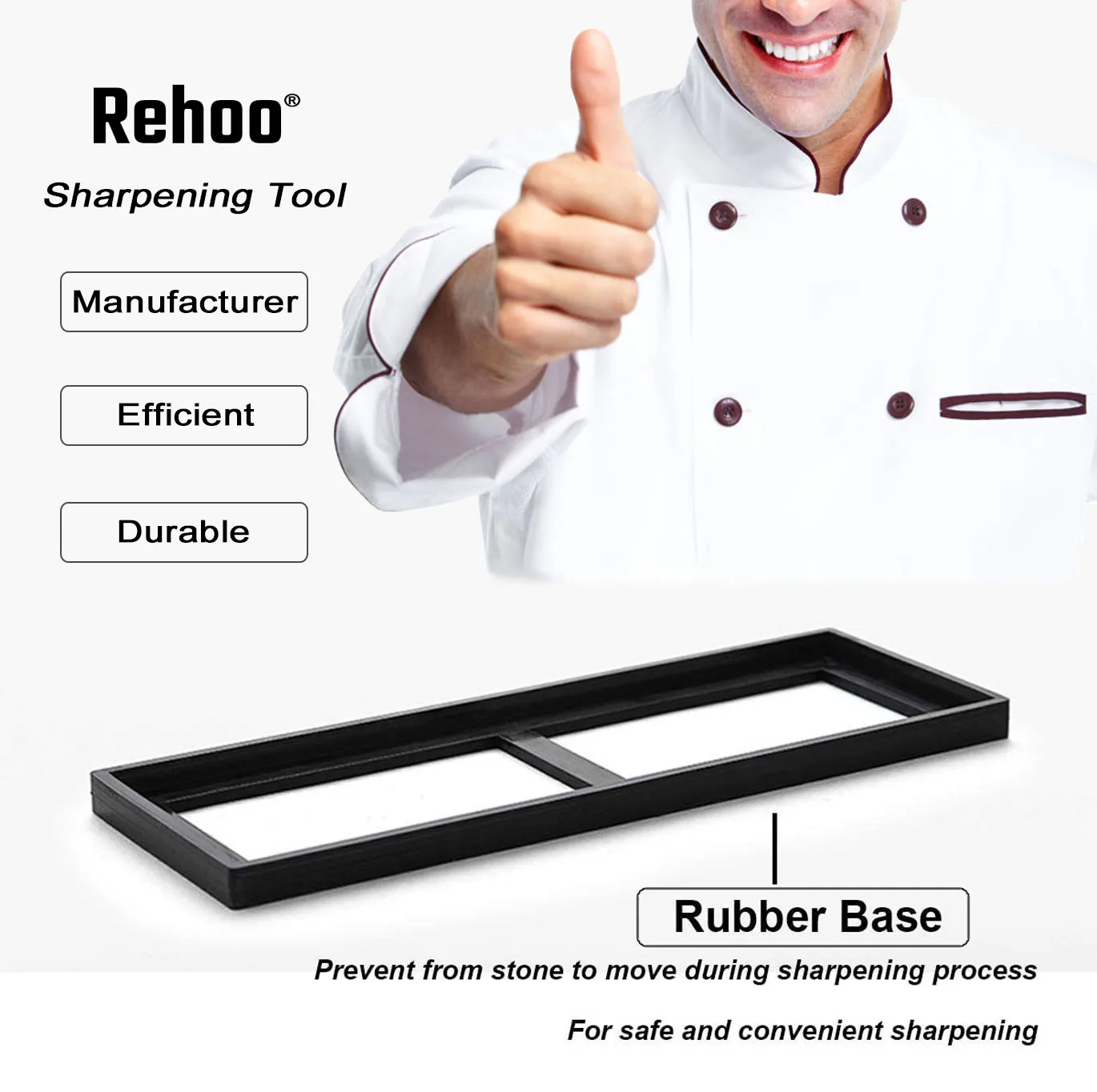 Rehoo-Ensemble de pierre à aiguiser double face, couteau de cuisine chef, gadget opaque, outil conversif de menuiserie, pierre à aiguiser, meule