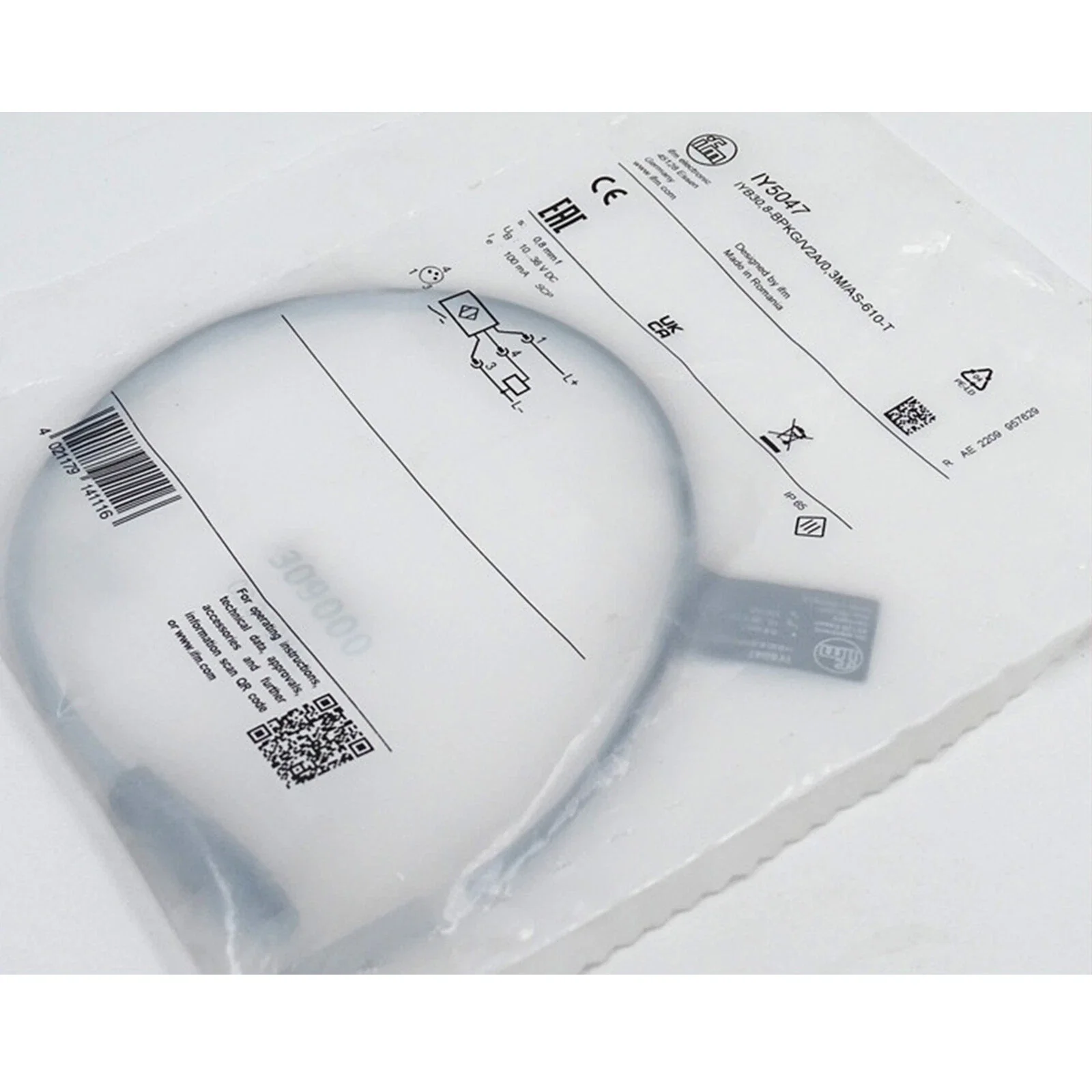 

Индуктивный датчик IY5047 IYB30,8-BPKG/V2A/0,3M/AS-610