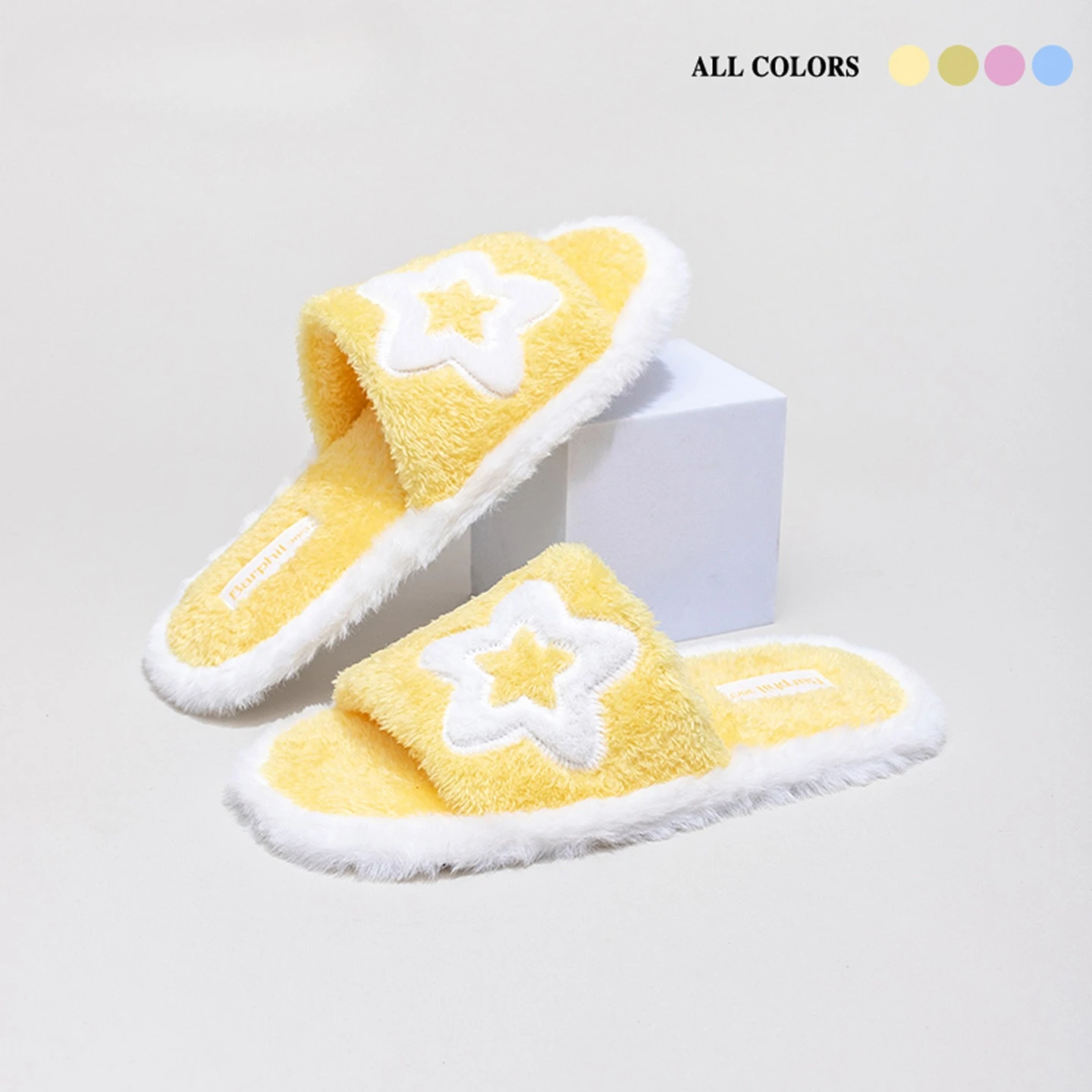 

Women's Indoor Furry Star Cotton Slippers in Autumn and Winter, Warm and Fleece-lined, Versatile, Lightweight and Stylish