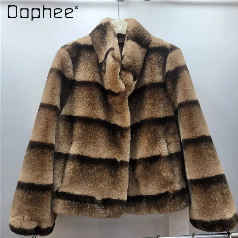

Новая женская короткая куртка из искусственного меха коричневого цвета на осень-зиму, свободная, с длинными рукавами