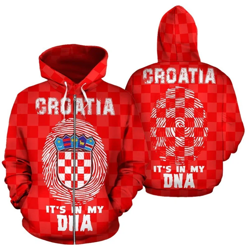 Kroatien hrvatska heroe 3d gedruckt Reiß verschluss Hoodies Männer übergroße coole Sweatshirts Frauen lässig Sport Pullover Kapuze y2k Kleidung