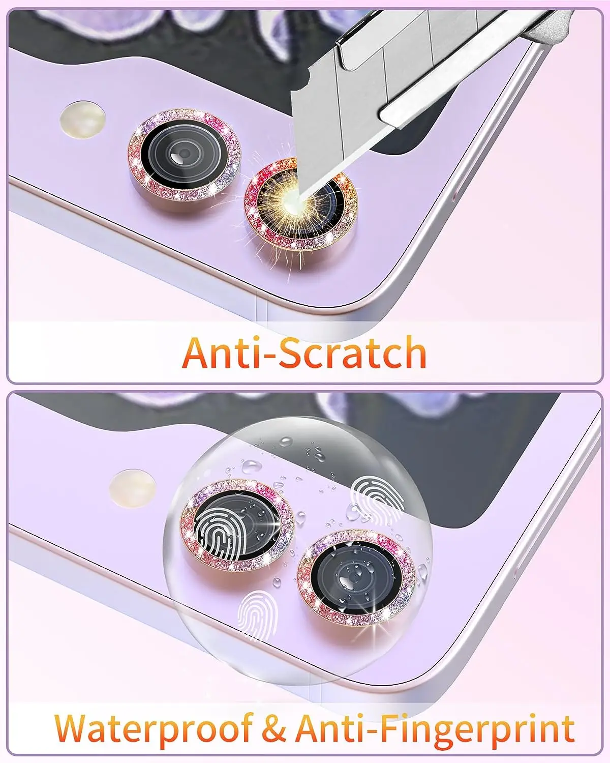 Camera Lens Screen Protector para Samsung Galaxy Z Flip 5, Tampa De Vidro Temperado, Metal