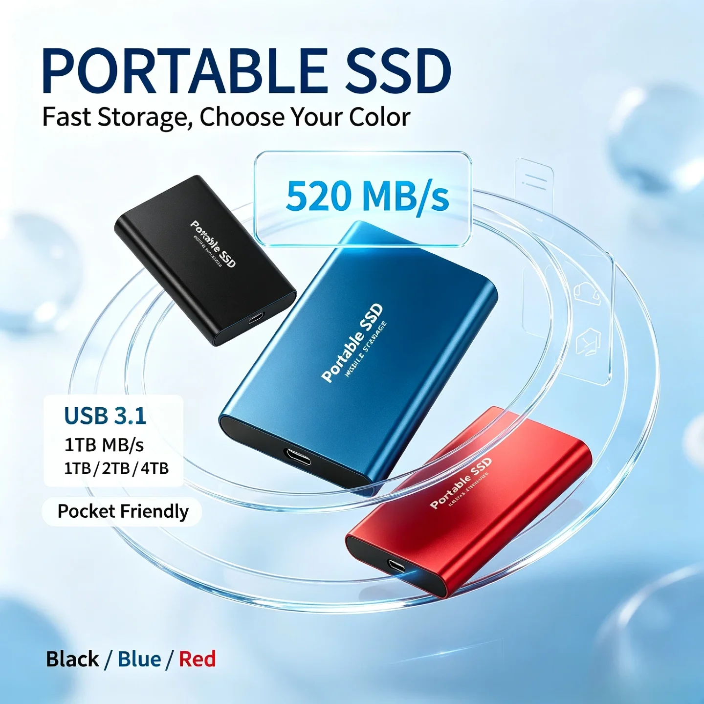 Hard Disk 4TB 2TB 1TB USB3.0 Portable External Hard Drive 2.5 Inch for Laptop Mac Android Pro Max