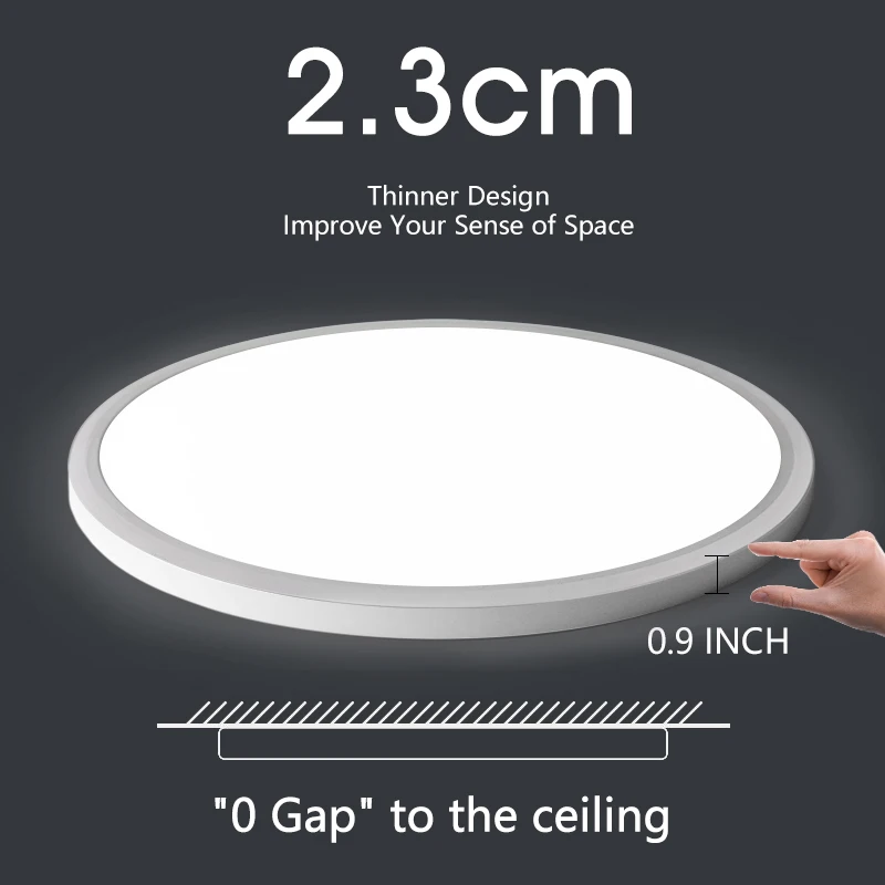 Ultra Thin Ceiling Light 125LM/W High Lumen High Brightness 14W 24W 34W 44W 110V 220V Push Button Dimming Indoor Decor Luster