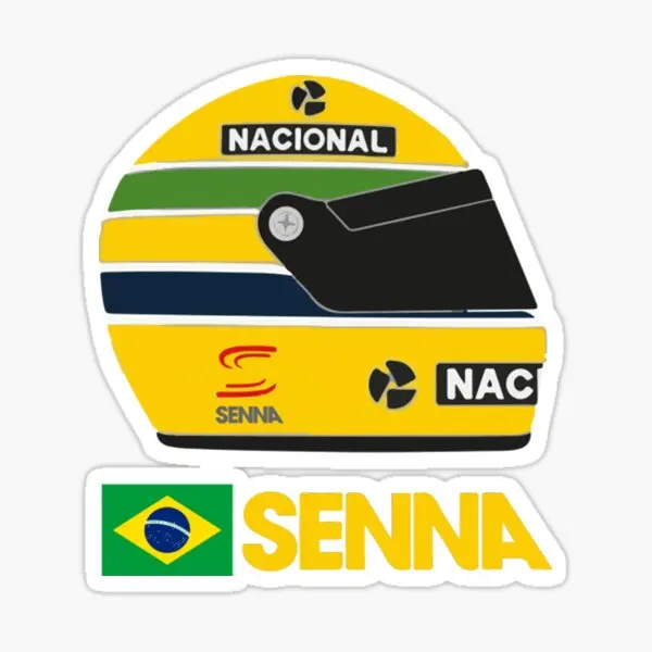 Ayrton Senna 5PCS Stickers for Funny Cartoon Luggage Bumper Art Decor Kid Background Laptop Decorations Wall Cute Living Room