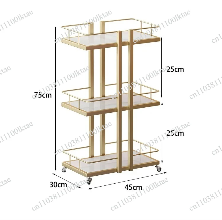 

Beauty salon trolley nail beauty eyelashes embroidery shelves light luxury instrument storage rack can be moved tool trolley