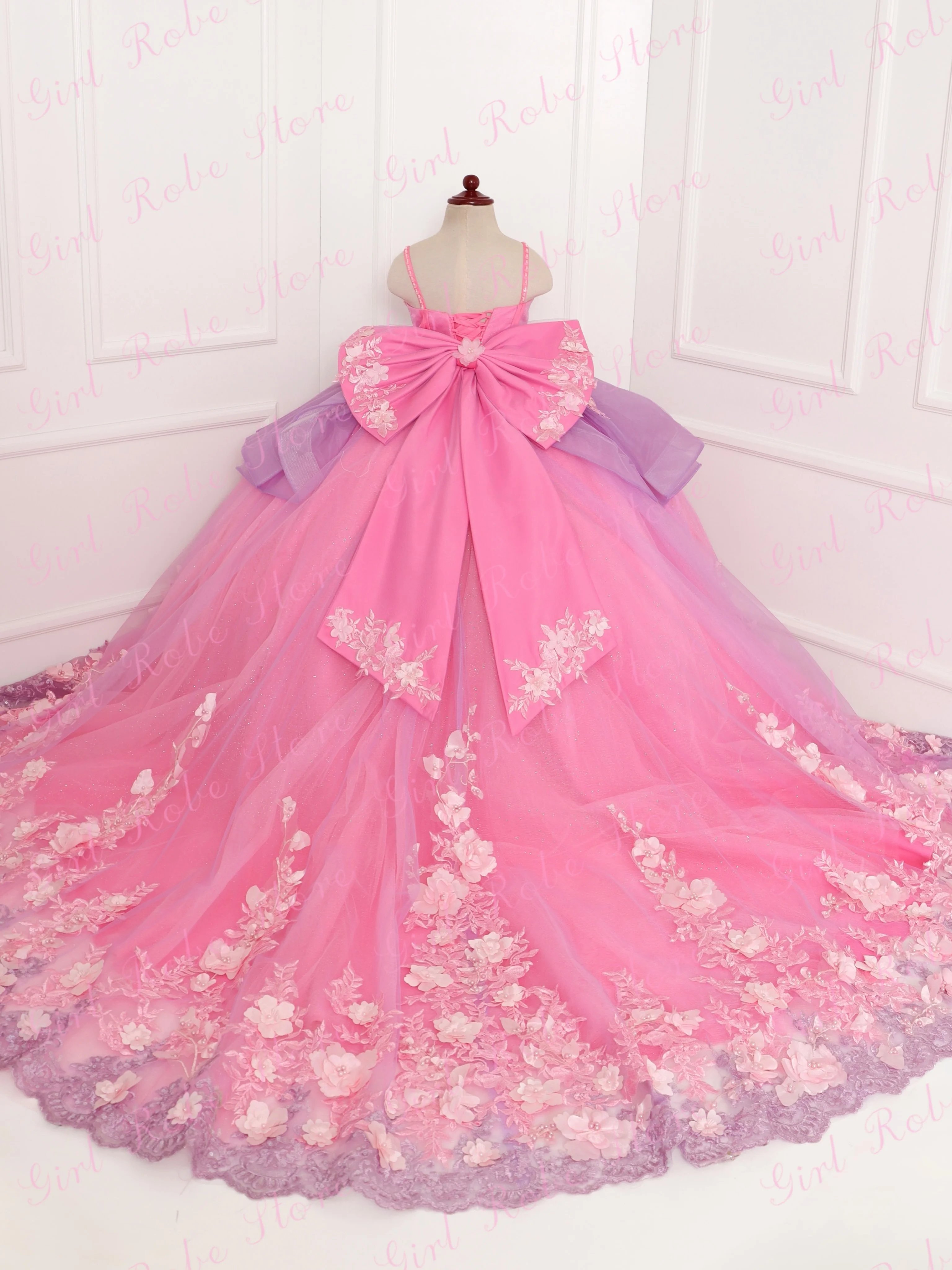 Customized Gorgeous Flower Girl Dress Appliques Sequins Tulle New Arrival Princess Fairytale Photo Shoot Birthday Party Gown
