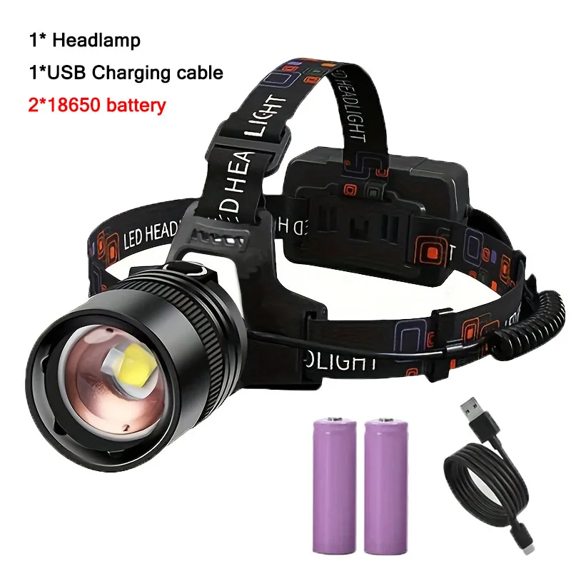 강력한 LED 전조등 알루미늄 합금 헤드 라이트 Led 헤드 높은 루멘 충전식 Led 전조등 캠핑 검색 사냥 낚시