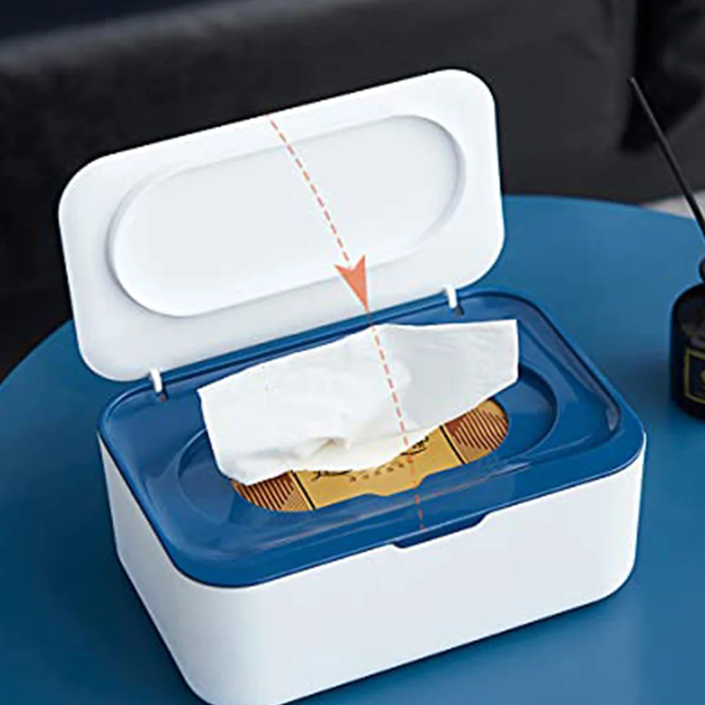 Wet Wipe Dispenser,Baby Napkin Storage Box Holder Container Dust-Proof Wet Tissue Box for Home, Office (Gray) TQ