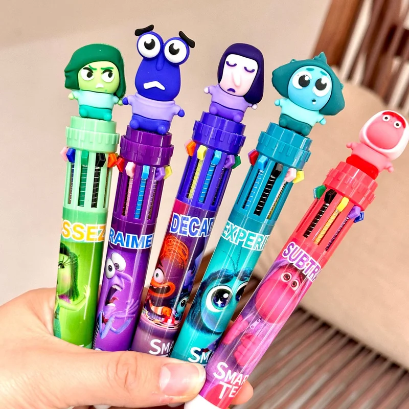 5/36pcs Disney Cartoon Inside Out Doll 10 Colors Ballpoint Pen Cute Gel Pen Student Supplies Stationery Christmas Gifts