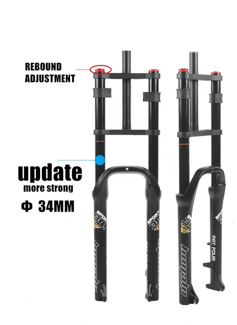 Fat Bike Fork,26\'\'*4.0\'\' 135MM,Bicycle Fork Double Shoulder Air Suspension Forks for Snow Bike,Outdoor Cycling Equipment