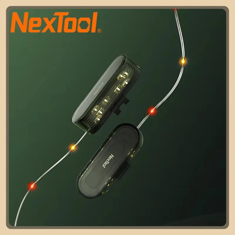 

2024 New NexTool Multi-functional Twinkle Light Waterproof Outdoor Camping Atmosphere Lamp Cycling Warning Lights with 2M Strip