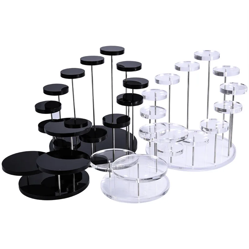 1Pc Hot Sale Acrylic Ring Jewelry Display Stand Three Tier Round Rotating Cupcake Display Stand Home Supplies