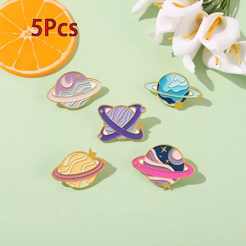 5PCs Planet Alloy Brooch