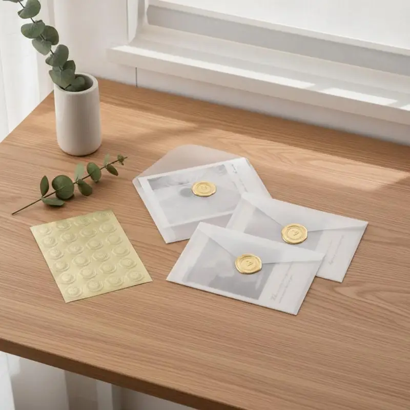 10PCS Semi-transparent Paper Envelopes, DIY Postcard Storage Pocket, Wedding Invitation & Greeting Card Gift Packing Envelope