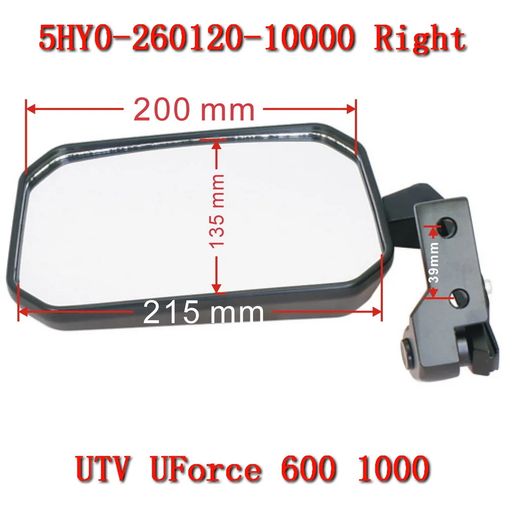 

Rear View Mirror, RH 5HY0-260120-10000 for cf moto UTV CF1000UTR UForce 1000 CF1000UU CF1000UZ CF600UTR CF600UU CF600UZ