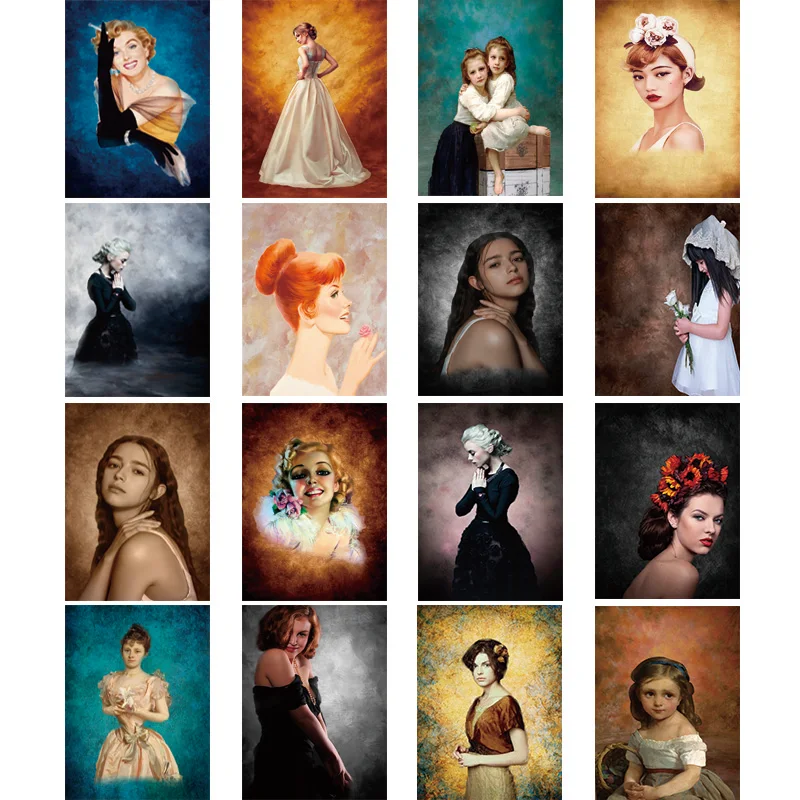 

Vintage Gradient Solid Color Photography Backdrops Props Brick Wall Wooden Floor Baby Portrait Photo Backgrounds MB-58
