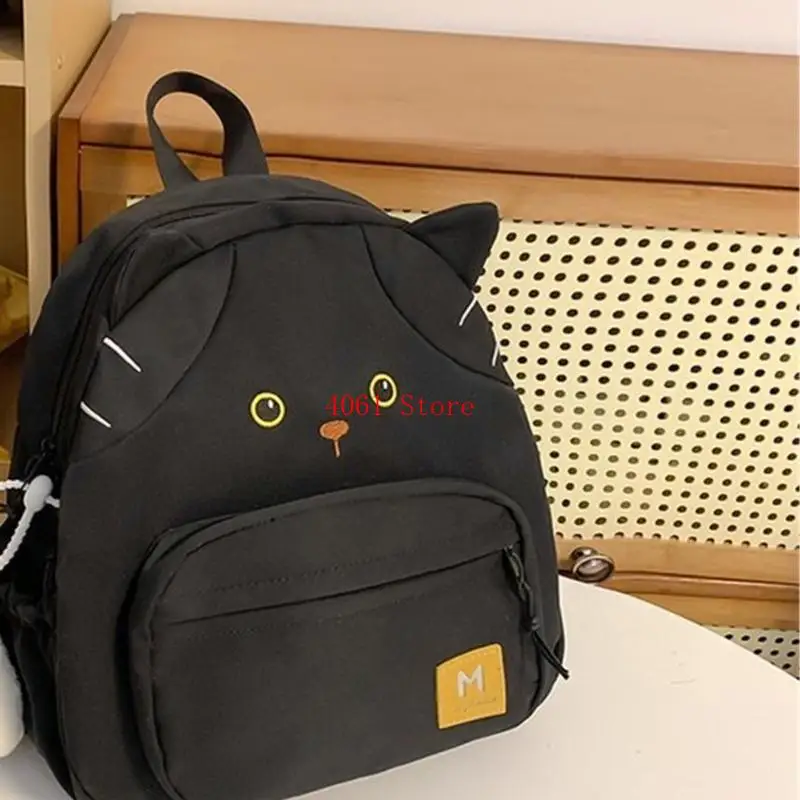 Damen-Rucksack, ästhetisch, für Mädchen, Reiserucksack, niedlicher Cartoon-Katzen-Rucksack, Studenten-Schulrucksack für