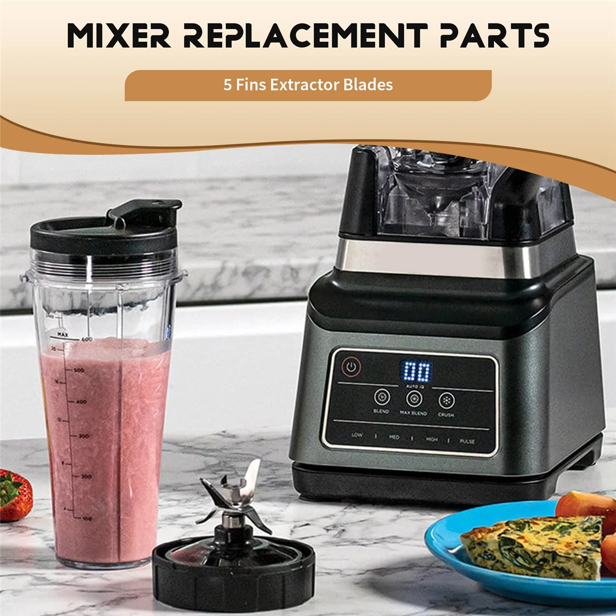 [재고 있음] 블렌더 QB3000, QB3000SSW-30, QB3000QR-30, QB3001SS-30, QB3000QBK, QB3004, QB3005용 5핀 블렌더 블레이드