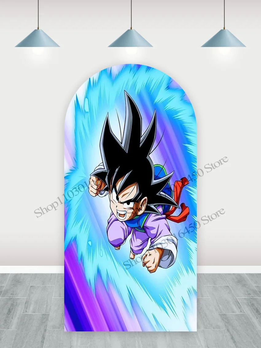 Bandai Dragon Ball Bogen Hintergrund Geburtstag Party Dekoration für Jungen Doublesides Fotografie Hintergrund Polyester Studio Requisiten