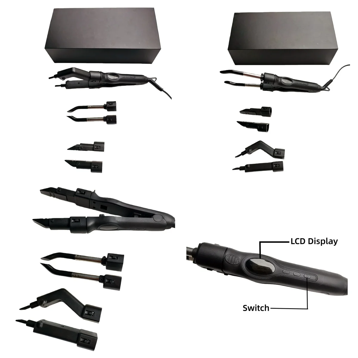 

LOOF New arrival 866ABC 3 tips can change Heat Hair Connector Temperature Controllable Heat Iron Hair Extension Tools Kit