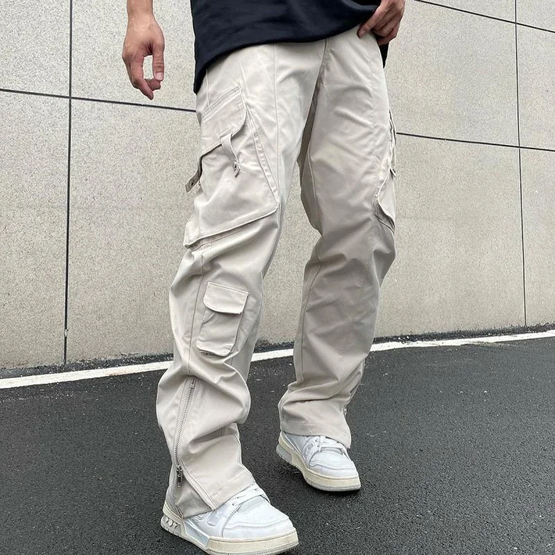 

Y2K Retro High Street Cargo Pants Straight Leg Slacks Fashion Trend Pants High Waist For Lovers Straight Casual Pants Pantalones