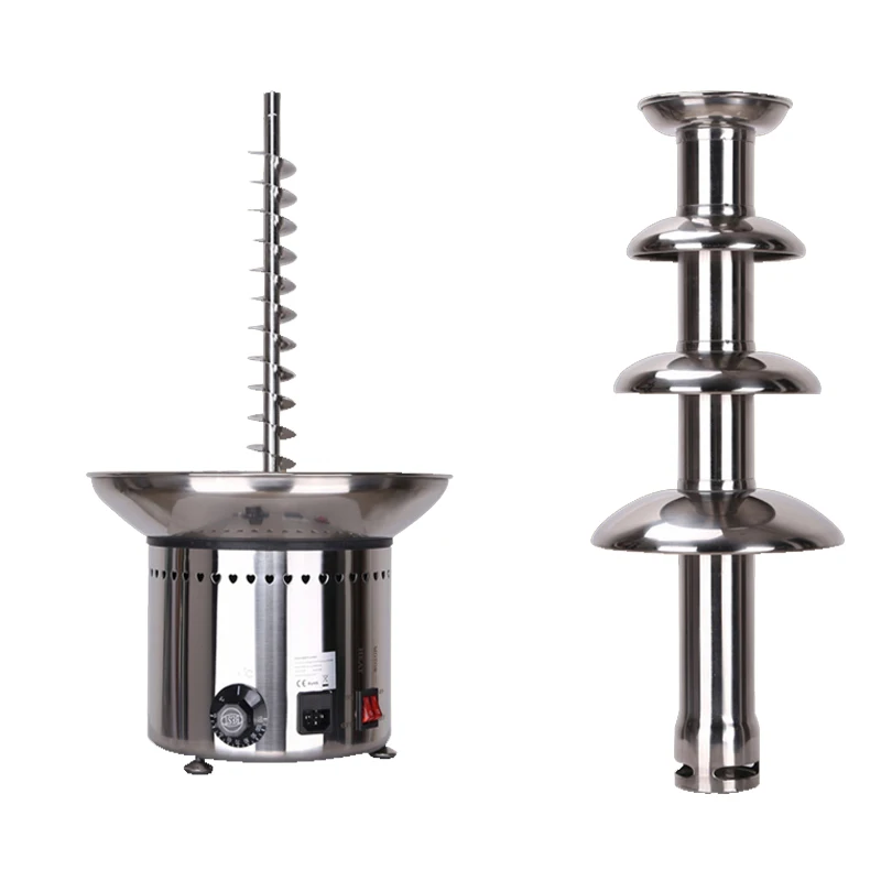 ماكينة نافورة الشوكولاتة مكونة من 4 طبقات 110 فولت/220 فولت ماكينة شلال إناء/ قدر من الفولاذ المقاوم للصدأ التجارية