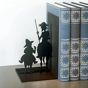 Iron Figure Bookends Reading Book Support Retro Non-Skid Book Ends Stoppers For Shelves Home Office Desktop Decor