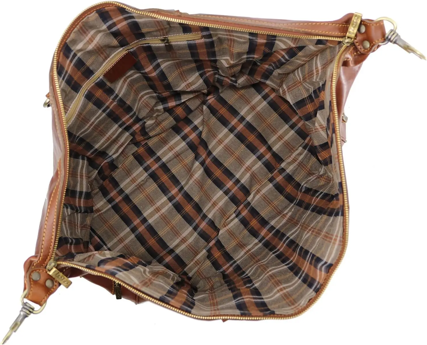 Weekender couro italiano Duffle Bag, Roma Travel Bag, Grande Brown, Grande