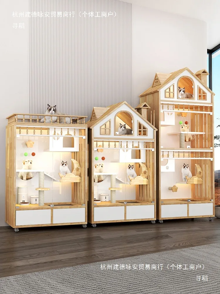 Bungalow cat nest  villa household with drawers toilet cat house  house indoor space does not occupy