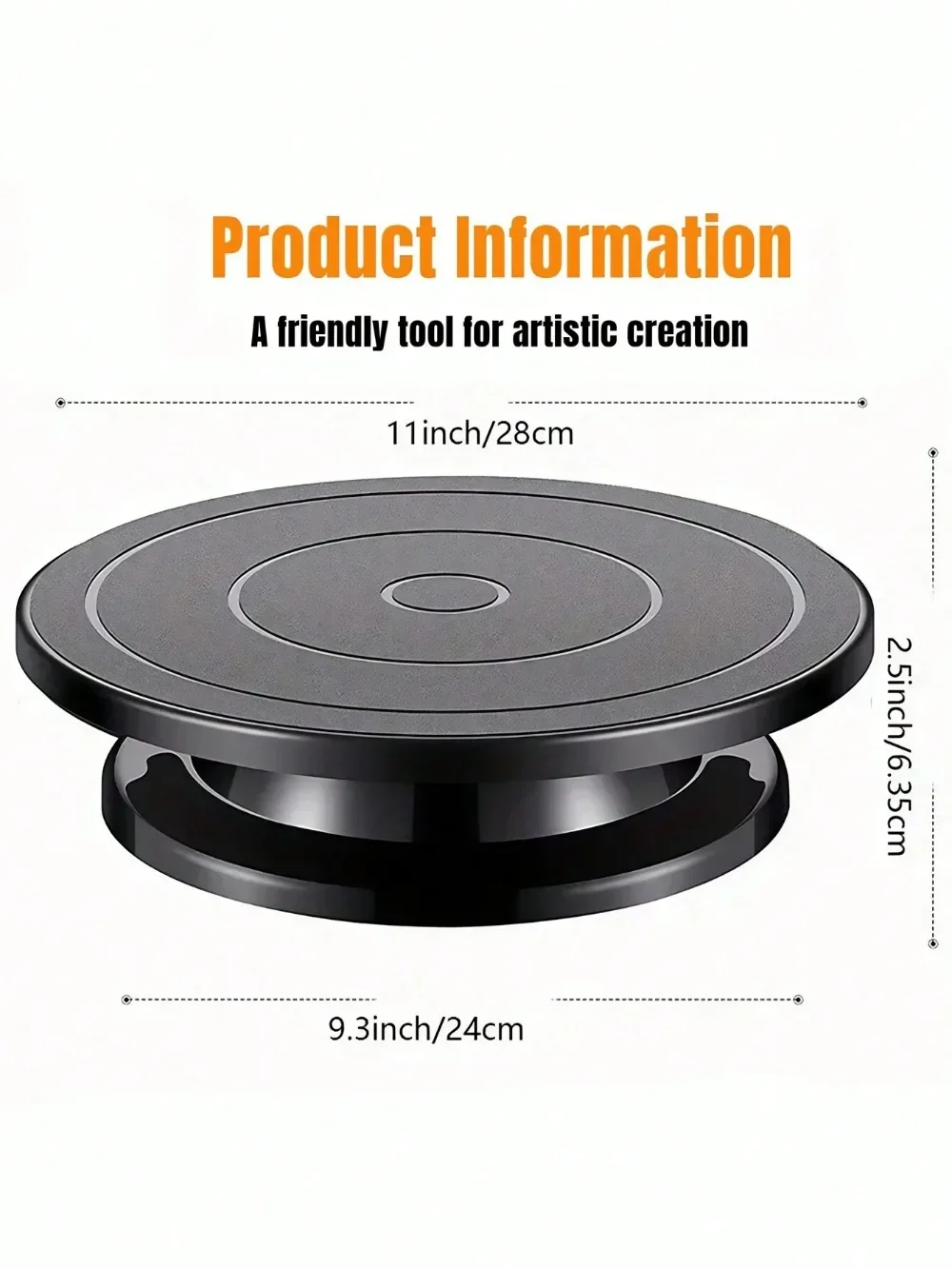 

Rotating Cake Turntable, Anti-Skid Base For Carving, Pottery, Painting, Cake Decoration Suitable For Baking And Pottery Lovers