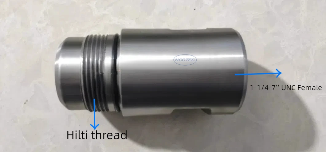 محول آلة الحفر الأساسية الماسية ، UNC أنثى إلى خيط Hilti ، استخدم بتات مثقاب Hilti ، محول موصل ، 1-42-7" #2