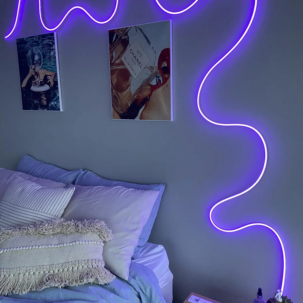 Imagem -03 - Pure Silicone Led Neon Light Strip Faixa de Luz Impermeável Bluetooth App Control Adequado para Decoração da Casa 6x15 mm Rgb 30m