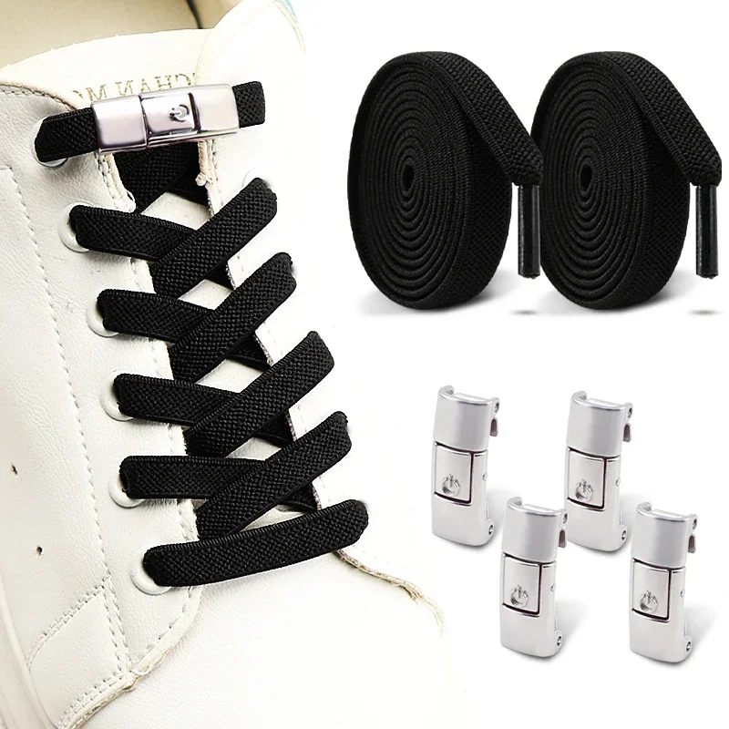 1 Paar/2 Paar elastische Schnürsenkel ohne Binden mit Druckverschluss, Einheitsgröße für Erwachsene und Kinder, für Sneaker, Sport, Schnürsenkel ohne Binden