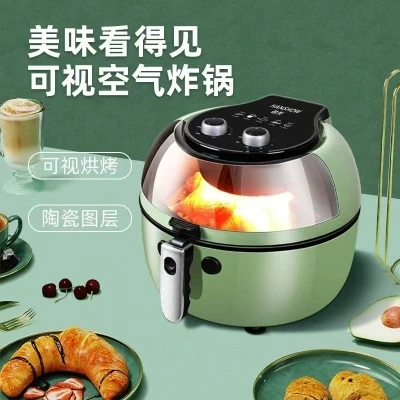 หม้อทอดไร้น้ำมัน Hanshow ยี่ห้อดัง 10 อันดับแรก ความจุ 8 ลิตร ขนาดใหญ่ มองเห็นอาหารได้ ฟังก์ชั่นหลากหลาย Hanshow รุ่นใหม่ อัตโนมัติ