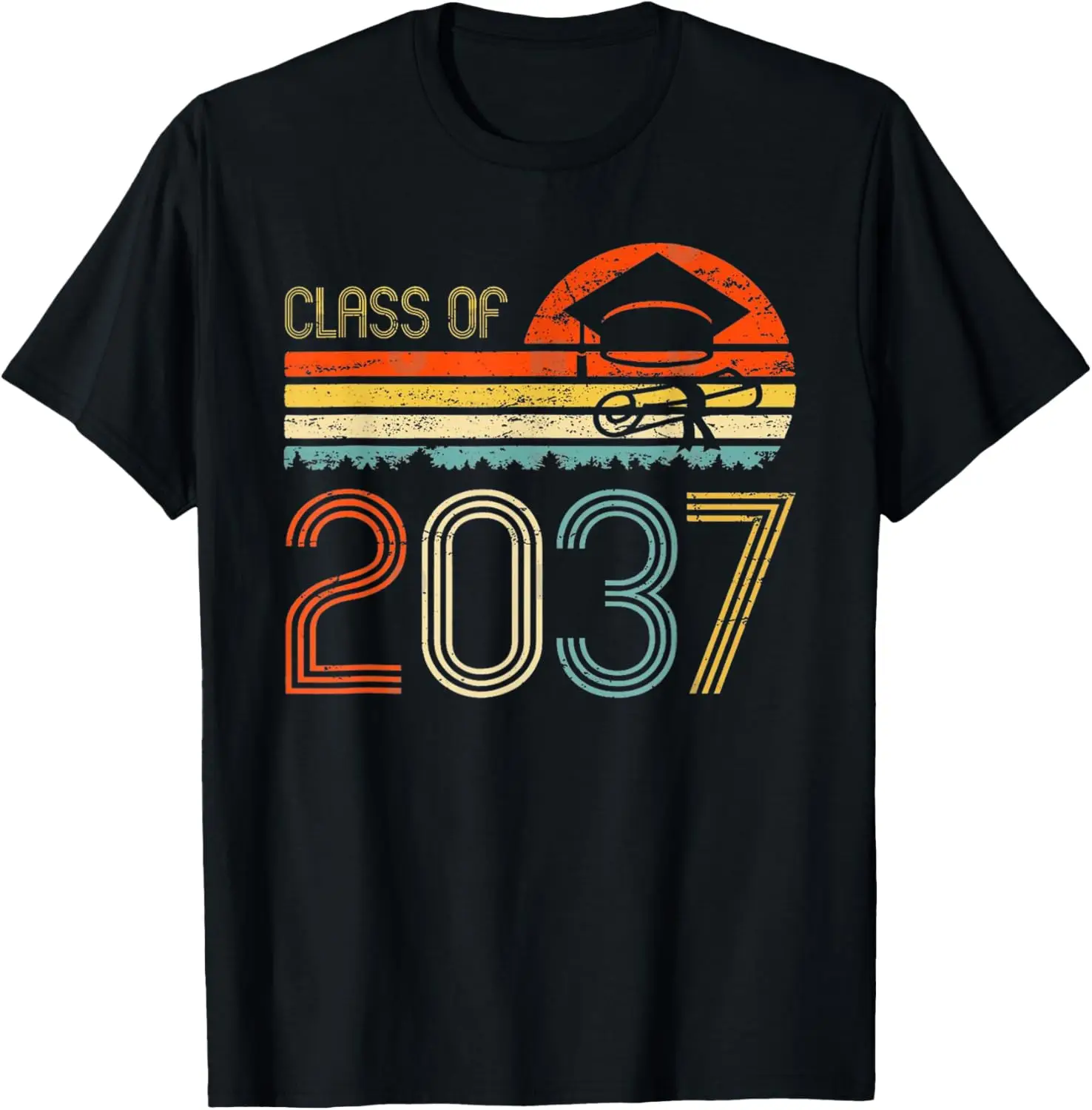 Class Of 2037 Pre K Grow With Me Graduation Boys Girls T-Shirt