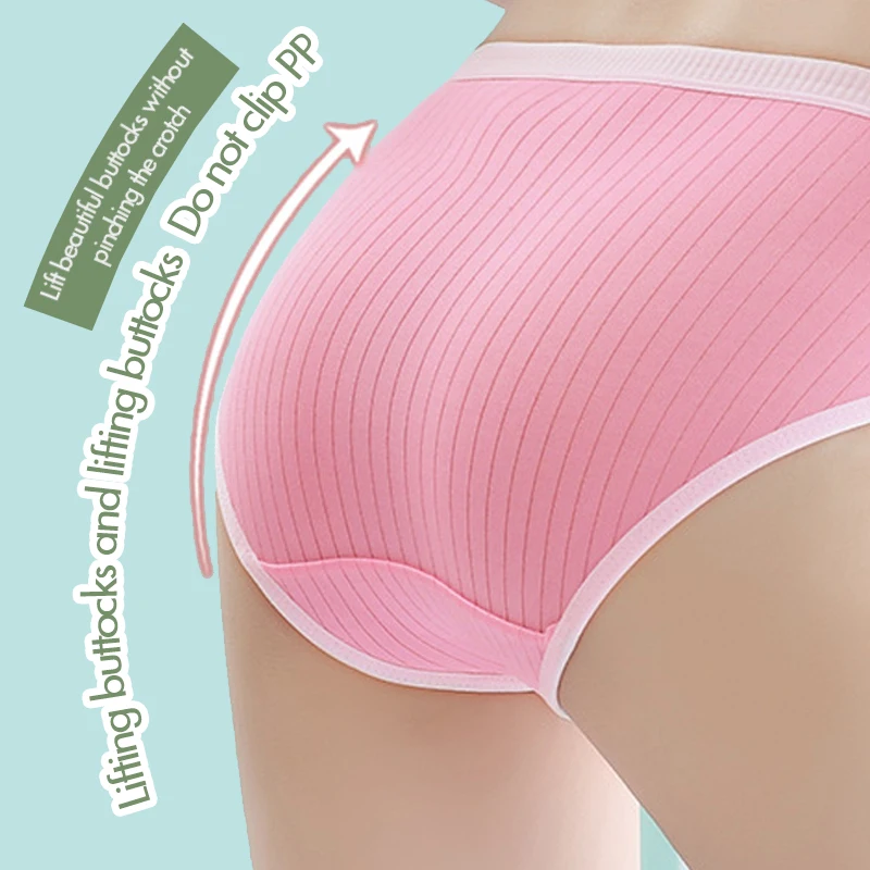 3pcs Girl Sexy Solid Color Underwear Student Cute Mid-Rise Waist Briefs Breathable Soft Female Lingerie Bow Decoration