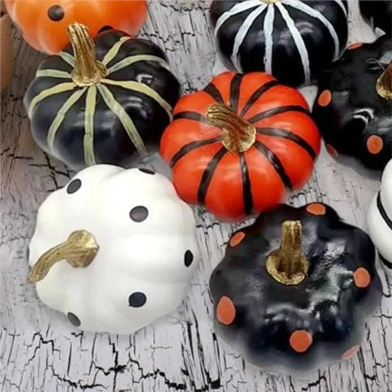 [NEW!A08R】 8Pcs Autumn Simulated Pumpkin Foam Special Miniature