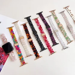 Slim Resin Strap For Apple Watch band 45mm ultra2 49mm 44mm 38/40mm 41mm 42mm glacier Link bracelet iwatch series 9/8/7/SE 6 5 4