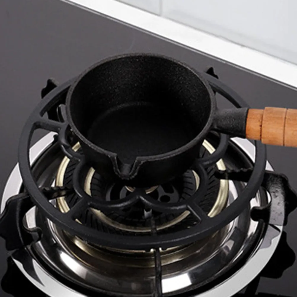 Gas Stove Wok Ring Heavy Duty Iron Pot Support Rack Non Slip Heat Diffuser Stand for Small Pans