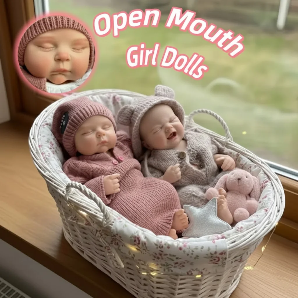 

1 шт./2 стиля, 18-дюймовые куклы-реборны из силикона с открытым ртом, девочки, с ручной росписью кожи, мягкие на ощупь, силиконовые куклы-новорожденные