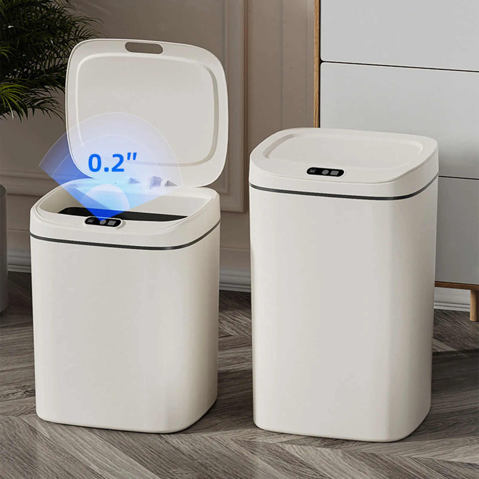 Bathroom Automatic Trash Can Battery Powered Prevent Smell Easy To Clean Automatic Motion Sensor Rubbish Can for Living Room