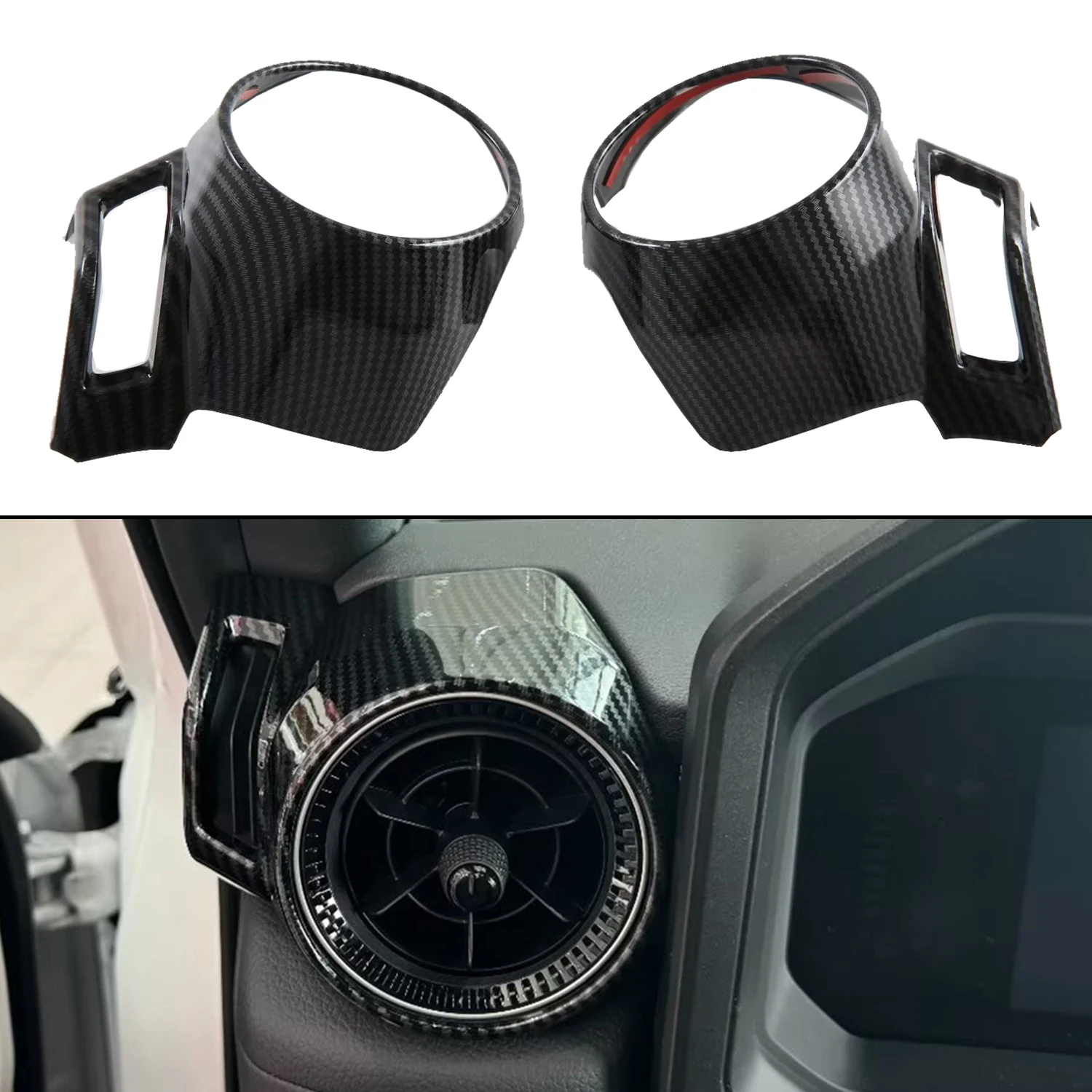 

For Toyota Land Cruiser Prado LC250 J250 2024 2025 LHD!!! RHD!!! Carbon Style Interior Side A/C Air Outlet Vent Cover Trim 2pcs