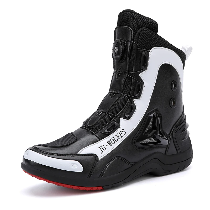 Waterproof Anti-collision Breathable PU Leather Boats Motorcycle Ankle Boot Professional Rubber Sole Cycling Cross-country Shoes