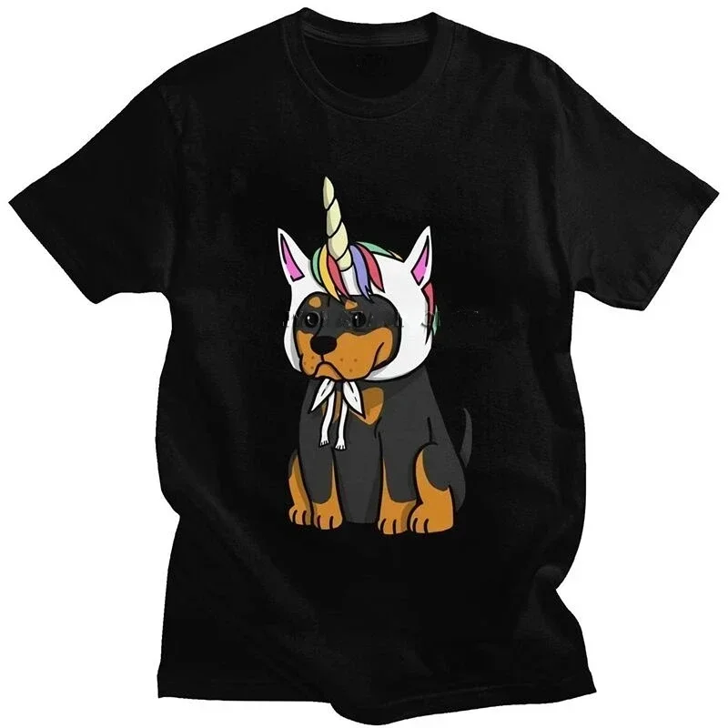 Men Woman Tshirt Graphic Short Sleeve Metzgerhund Kawaii Dog Lover T-shirt Fitted Apparel Puppy Rottweiler Unicorn T Shirt