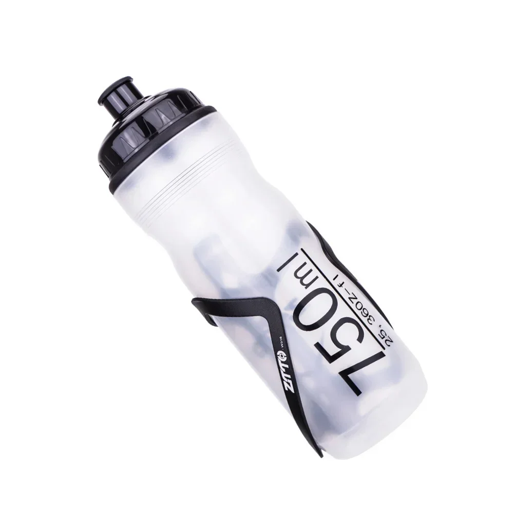 Bike Water Bottle Water bottle Cycling Mountain Road Silicone+PP Sporting White+black 240*74*74mm 750ml Bicycle