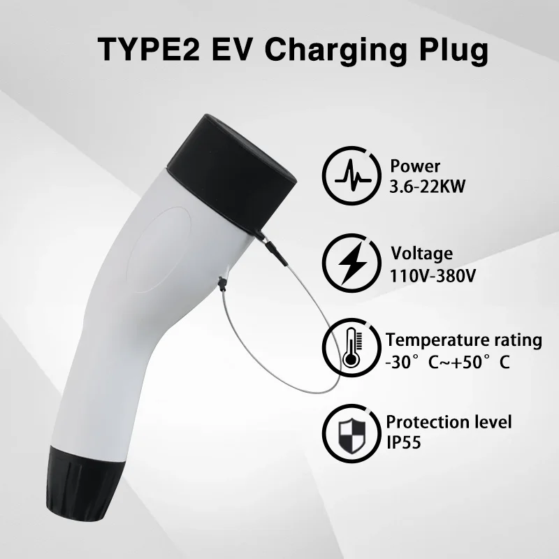 EV Charger Plug Adaptor Type 2 IEC 62169 Male/Female for Eletric Vehicle and Charging Station Connector 16/32A 3.6/7.2/11/22KW