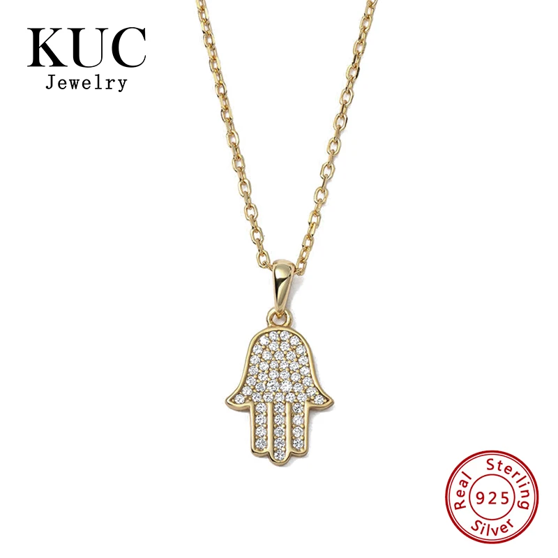 Delicate Unique 925 Sterling Silver 18K Gold Plated Pave Zircon Evil-Eye Pendant Necklace