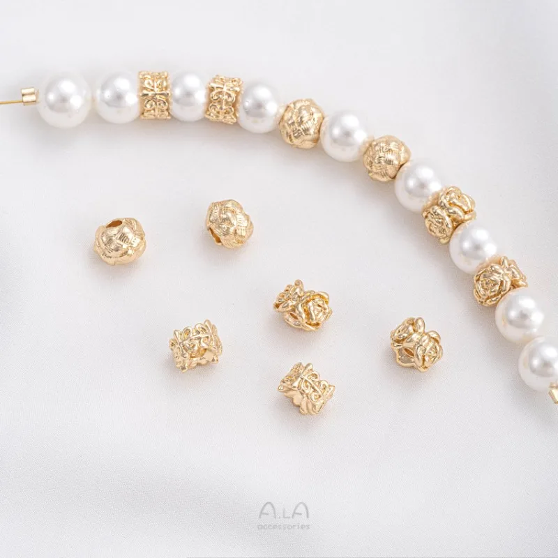 

Бусины из шерстяных шариков с покрытием под золото 14K, сохраняющие цвет, для создания венков, браслетов, ожерелий, аксессуаров для украшений, материал для рукоделия