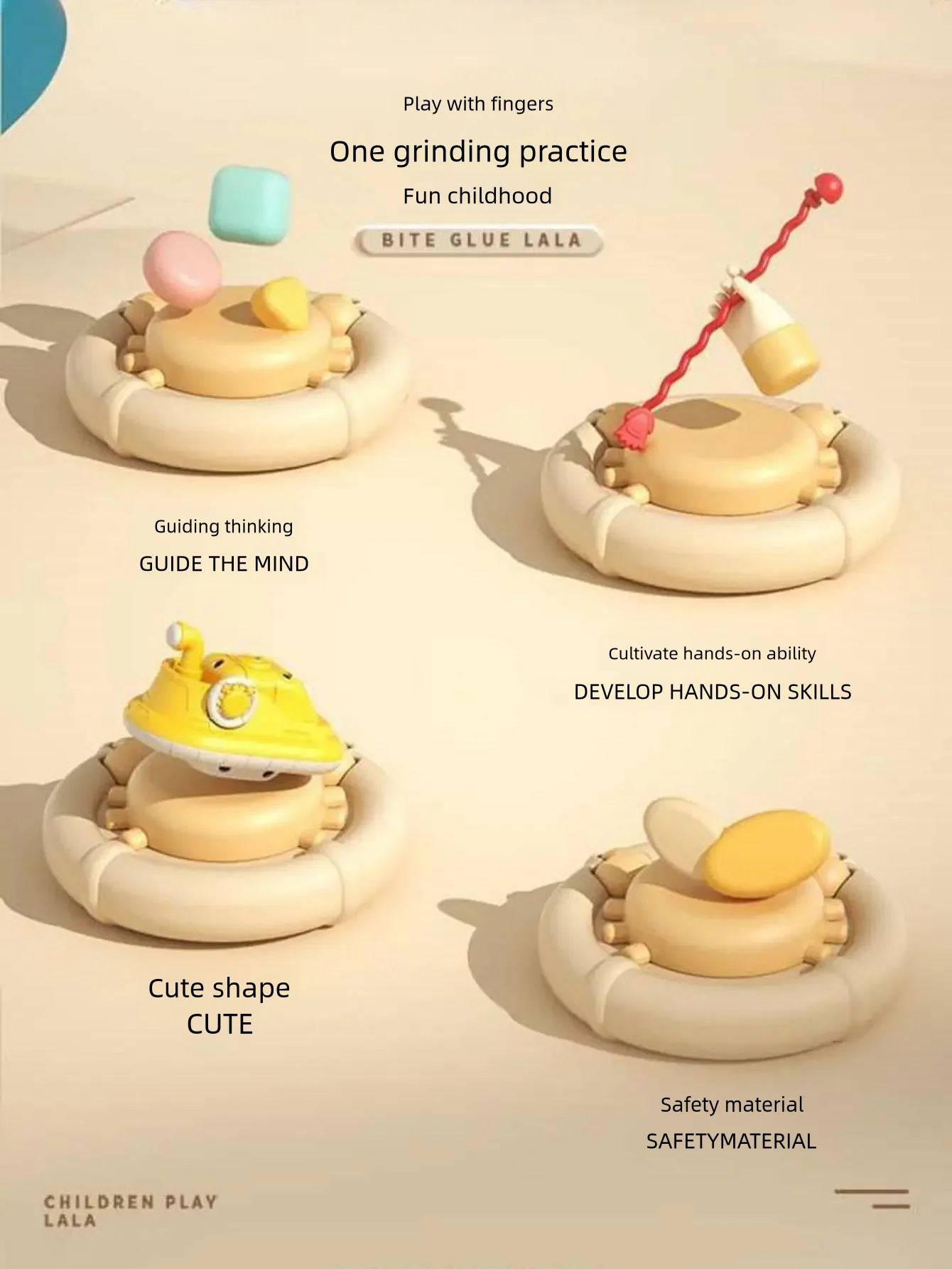 Jouets mentaires oriels Montessori pour bébés de 1 à 3 ans, couleurs aléatoires, ULcôtelée en silicone, jouet de dentition, petit bateau, 0 à 12 mois
